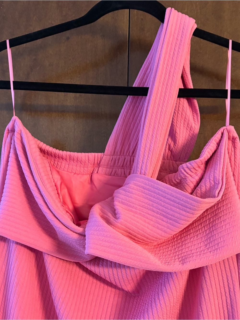 Anthropologie porridge One-Shoulder Pink Midi Dress Sz L - Picture 5 of 6